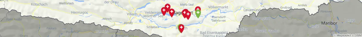 Kartenansicht für Apotheken-Notdienste in der Nähe von Klagenfurt  (Land) (Kärnten)